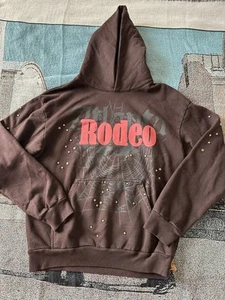 Travis Scott CJ X SP5DER DAYS BEFORE RODEO HOODIE Size XL Brown Red Streetwear - Picture 1 of 14