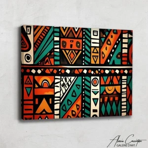 Tribal Wall Art Canvas Framed Ethnic Art Print African Art Prints Framed - Picture 1 of 10