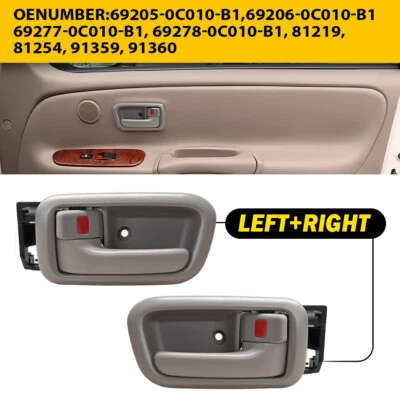 2x Manija y molduras de puerta interior beige para Toyota Tundra 2000-2006 delantero izquierdo+derecho Foto 1 de 4