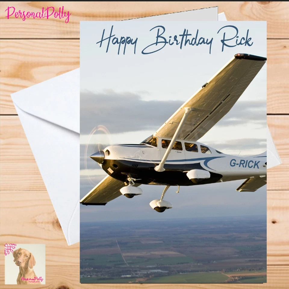 Personalised Cessna Card Plane Aviation Piper 172 152 Pilot Private Commercial - Image 1 of 1