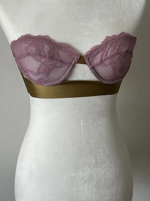 Nuevo sujetador sin tirantes Dora Larsen Ember encaje rosa polvoriento 32B Foto 1 de 4
