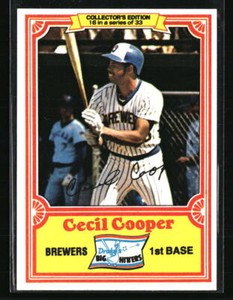 Cecil Cooper 1981 Topps Drake's Big Hitters #16 Baseball Card