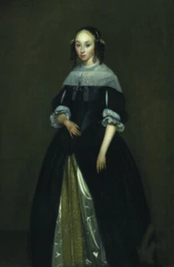 Oil painting gerard ter borch - Portrait of a Young Lady beauty hand painted art - Picture 1 of 1