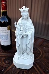 Antique french bisque porcelain madonna child snake statue religious - Picture 1 of 12
