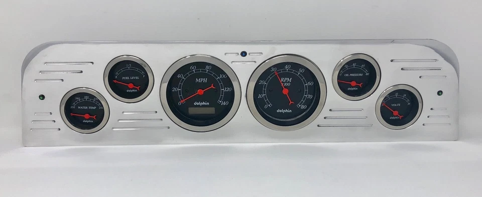 GMC Truck 1966 calibre 6 tablero juego de inserción Billet aluminio negro Foto 1 de 4