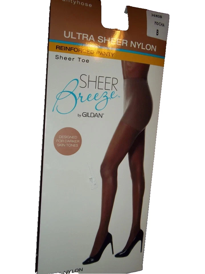 Gildan Sheer Breeze Pantyhose Stocking Size B Mocha