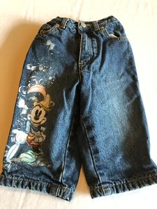 Pantalones de mezclilla para niños pequeños Mickey Mouse colección Disney cintura de 16", entrepierna de 8" - Imagen 1 de 5