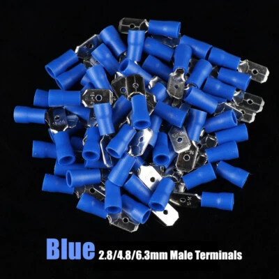 100/10PCS Insulated Electrical Wire Splice Terminal Male Spade Connector Kit - Image 1 of 4