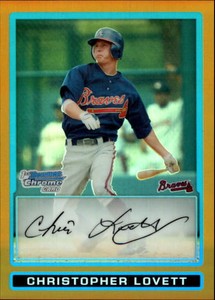 2009 Bowman Chrome Draft Prospects Gold Refractors #BDPP6 Christopher Lovett /50
