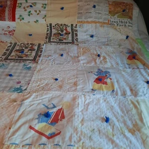 Edredón Patchwork De Colección Manteles Reutilizados Toallas de Té Toallas de Campo Núcleo - Imagen 1 de 8