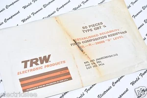 4pcs - TRW GBT 51K 5% 1/4W MIL Carbon Composition Resistor-JANRCR07G513JS - Picture 1 of 6