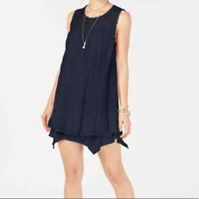 Style And Co Encaje Yugo Pañuelo Dobladillo Cambio Vestido Azul Mujer M Pequeño Nuevo con Etiquetas Foto 1 de 4