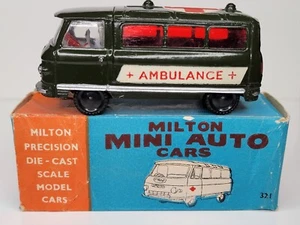 Vintage Milton Mini Druckguss 321 Militär Krankenwagen Commer 3/4 Tonnen Chassis mit Box - Bild 1 von 24