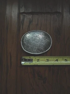 Nocona M&F Western Oval Floral Scroll Belt Buckle 37222 Silver - Picture 1 of 6