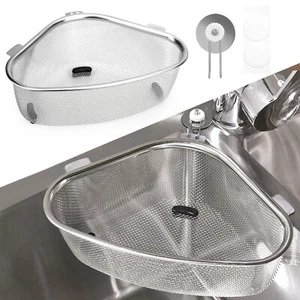Stainless Steel Triangle Sink Strainer Basket, Food Catcher, Kitchen Drain Rack - Picture 1 of 7