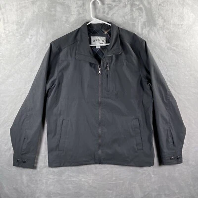 Chaqueta Orvis Hombre Grande Gris Cremallera Completa Forrada Rendimiento Bolsillos Elastizados Exterior Foto 1 de 4