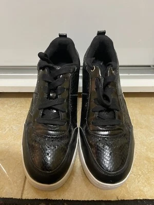 Zapatillas deportivas Aldo para mujer de cuero negras con estampado de serpiente talla 9 Foto 1 de 4