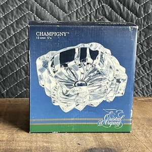 IB Vintage Champigny Cristal d'Arques 5” Crystal Ashtray Tobacciana - Picture 1 of 5