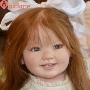 Muñeca bebé renacida de 28 pulgadas acabado juguete de regalo Cammi acabado pelo largo amarillo niña - Imagen 1 de 6