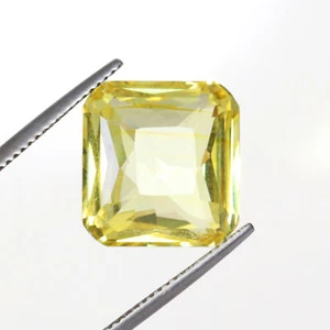 Square Cut Yellow Citrine 15.00 Carat Loose Gemstone For Ring Making - Picture 1 of 4