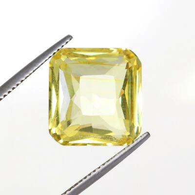 Square Cut Yellow Citrine 15.00 Carat Loose Gemstone For Ring Making - Image 1 of 4