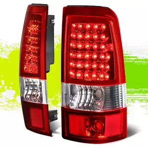 Full LED DRL Tail Brake Light Lamps for Silverado Sierra HD 03-07 Chrome Red - Picture 1 of 8