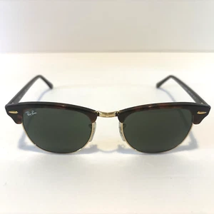 Ray-Ban Clubmaster RB3016 1160 51-21 Sunglasses Tortoise/Gold Frame – VGC - Picture 1 of 9