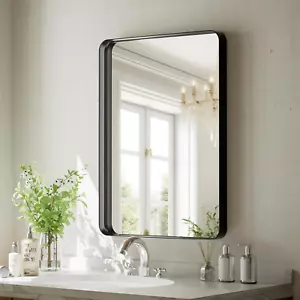 Bathroom Mirror 20X30 Inch, Black Gorgeous Deep Frame Wall Mirror, Modern round - Picture 1 of 12