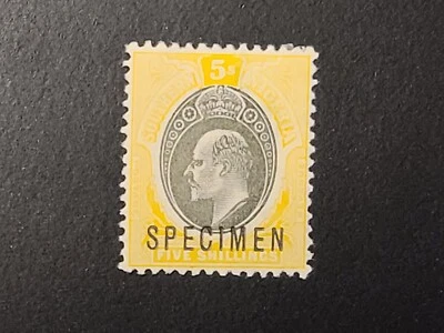 Sello de muestra del sur de Nigeria cinco chelines 5s KEVII como nuevo bonito espécimen antiguo  Foto 1 de 4