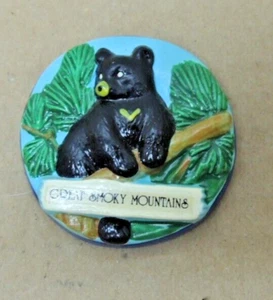 GREAT SMOKY MOUNTAINS RUBBER REFRIGERATOR MAGNET BLACK BEAR CUB - Picture 1 of 2