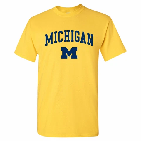 Arch Logo University of Michigan Wolverines Licensed Mens T-Shirt Unisex Tee Cover