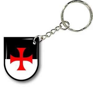 Keychain key ring keyring car motorcycles knights templar flag masonic shield - Picture 1 of 1