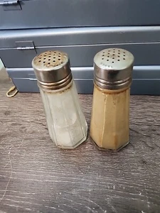 Vintage Gemco Salz und Pfefferstreuer Klarglas mit Chromplatte A56. 5" - Bild 1 von 5