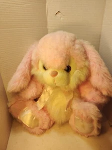 Vintage Toy O Rama Large Bunny Rabbit Pink Furry Soft Floppy Plush Easter - Picture 1 of 7