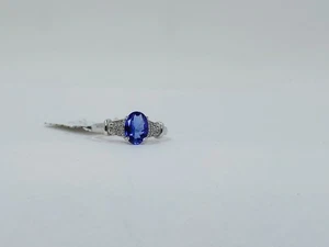Tanzanite and Diamond 14K White Gold Ring - Picture 1 of 5