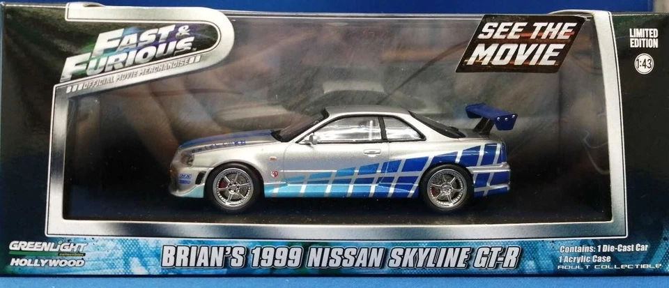GREENLIGHT "Fast and Furious X2" 1999 NISSAN SKYLINE GT-R Silver W - Image 1 of 4