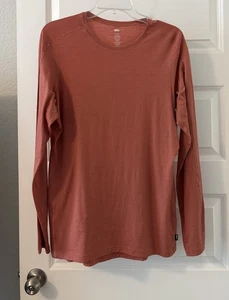 REI Shirt 100% Merino Wool Long Sleeve Red SZ Large Base Layer Lightweight Warm - Picture 1 of 9