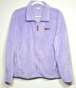 Chaqueta Sherpa Columbia Fire Side II para mujer grande con textura de lavanda cremallera completa - Imagen 1 de 11