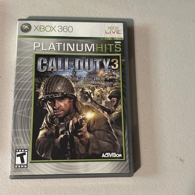 Call of Duty 3 Platinum Hits (Xbox 360, 2008) CIB Complete Bonus Disc - Image 1 of 3