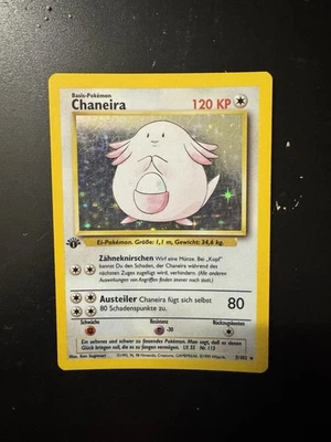 Pokemon TCG Chansey Chaneira Base Set 1st Edition 3/102 HOLO GERMAN AUTHENTIC - Image 1 of 3