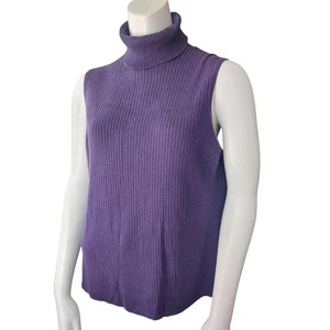 Chico's Sleeveless Purple Turtleneck Sweater for Women (3) - Picture 1 of 5