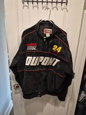 Jaqueta Jeff Gordon #24 Dupont Chase autêntica camurça 100% couro tamanho XL  - Imagem 1 de 4