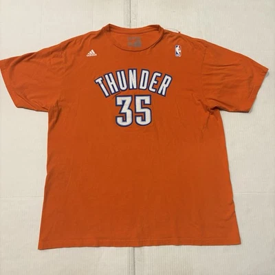 Kevin Durant Shirt Mens XL Orange OKC Thunder Basketball NBA Jersey Short Sleeve - Image 1 of 4