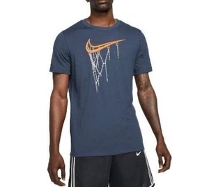 The Nike Tee Net Swoosh Basketball T Shirt Taglia Uomo XL Dri-Fit Blu Navy - Foto 1 di 5
