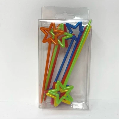 Brightly colored star picks skewers 5” Set of 12 charcuterie cupcakes - Image 1 of 4