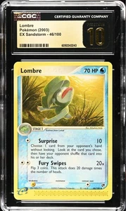 CGC 10 PRISTINE Lombre 46/100 EX Sandsturm Vintage 2003 Pokemon Karte POP 3 - Bild 1 von 2