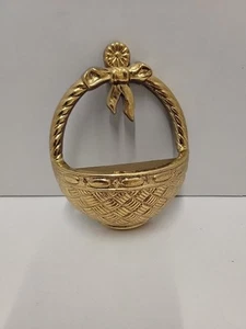 Burwood Small Basket Wall Hanging Gold tone - Picture 1 of 9