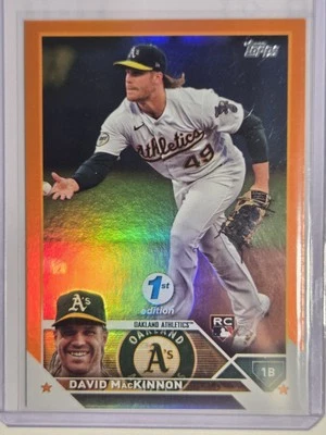 David MacKinnon RC 2023 Topps Series 1 1st Edition Orange Foil 10/75 Oakland 276 - Image 1 of 4