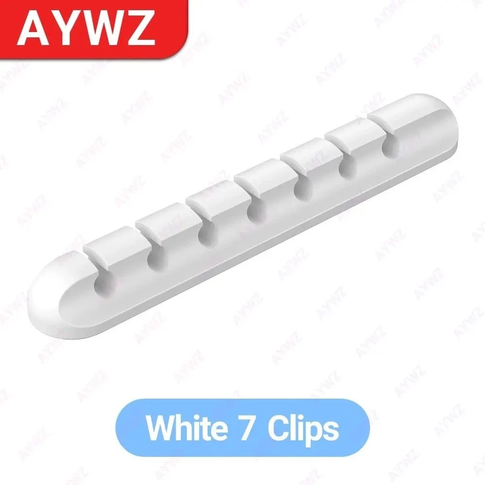 Soporte de cable adhesivo clips gestión de cables organizador de cables cargador USB de escritorio Foto 1 de 4