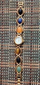 SCHÖNE ARMBAND SKARABÄUS UHR * VINTAGE * NEUE BATTERIE - Bild 1 von 7